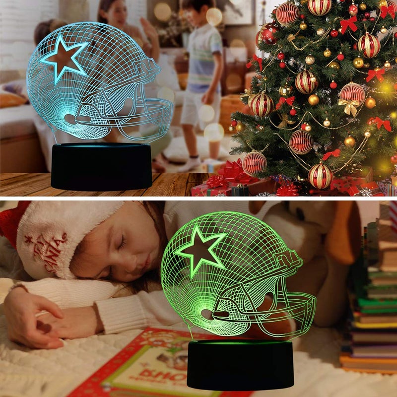 TITISKIN 3D Illusion LED Night Light,7 Colors Gradual Changing Touch Switch USB Table Lamp for Holiday Gifts or Home Decorations (Baseball Helmet) - Image 5